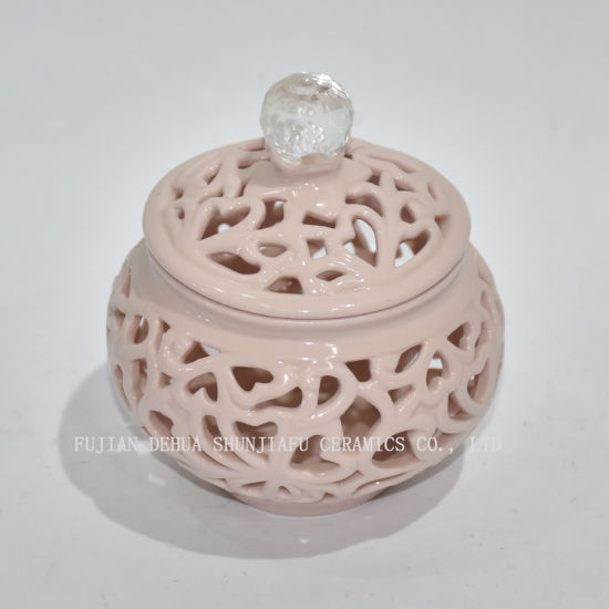 Forma escavada com caixa de jóias de tampa / cerâmica