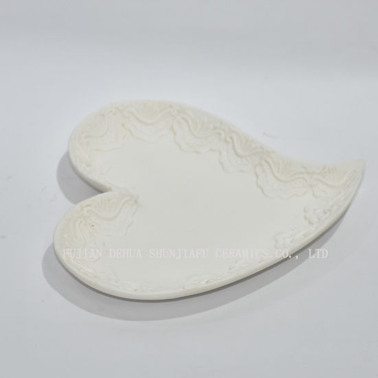Novo design, placa de bolo de forma de coração de amor branco para festa / decoração de casa