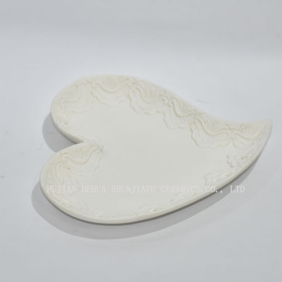 Novo design, placa de bolo de forma de coração de amor branco para festa / decoração de casa
