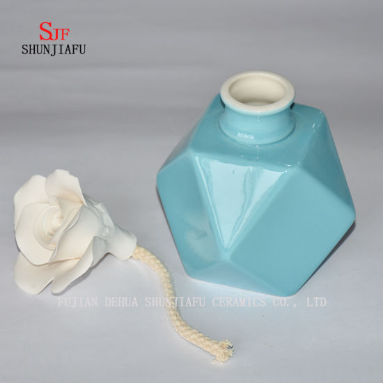 Suporte cerâmico da fragrância de Tealight do difusor da aromaterapia do queimador com flor / B