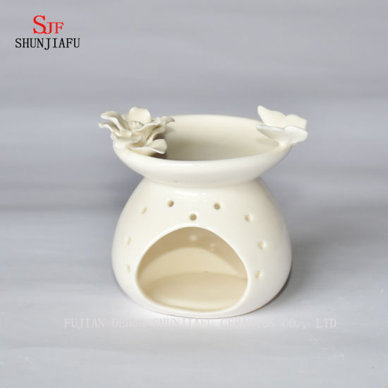 Difusor cerâmico branco do óleo da lâmpada do aroma / óleo essencial / queimador de óleo