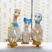 Originalidade da família Figuras de pato vitrificadas em cerâmica (azul)