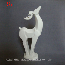 Decoração de cerâmica branca Animais Estatueta Milu Deers Esculturas de porcelana Renas Artesanato Natal