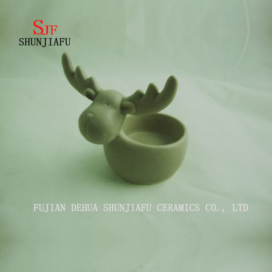Suporte de vela cerâmica de veado pequeno