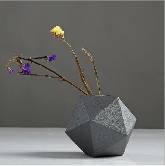 Vasos De Cerâmica De Porcelana, Garrafa De Floret Preto Cerâmico