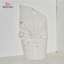 Vaso decorativo cerâmico esbranquiçado do projeto bonito / potenciômetro plantador flor da planta