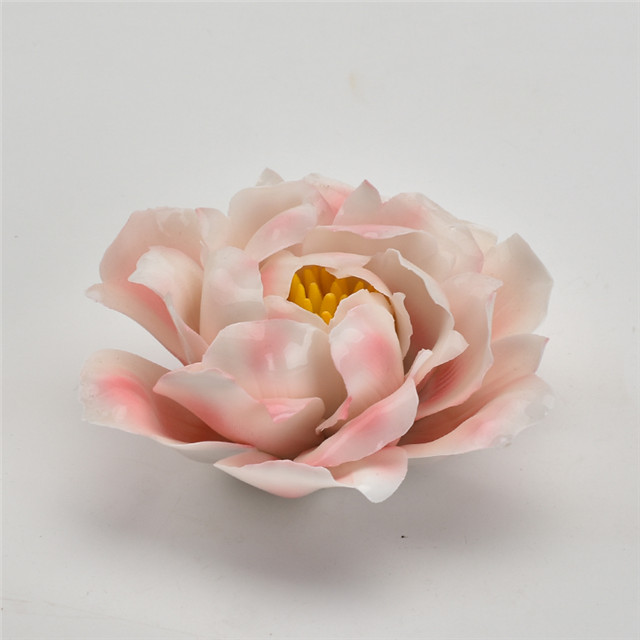 Personalizado atacado decoração de casa estátua de porcelana artesanato artesanal estatueta flor de cerâmica