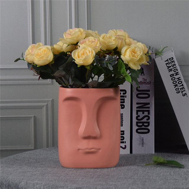 O sumário da decoração home enfrenta vasos decorativos vaso cerâmico da cara