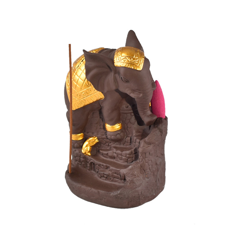 Cerâmico Elefante Cachoeira Backflow Incense Burner
