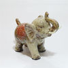 Elefante animal de cerâmica Decoração para casa Elefante de decoração com dois pequenos elefantes Estátua de cerâmica elefante