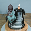 Cerâmico Verde Little Buddha Cachoeira Backflow Incense Burner