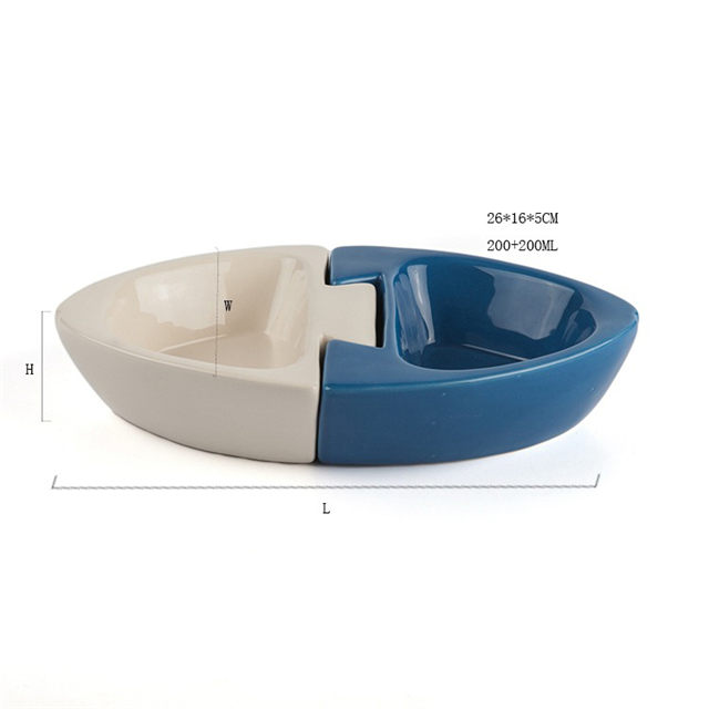 Two in One Pet Food Basin Bacia destacável para alimentos para cães Bacia cerâmica para alimentos para cães