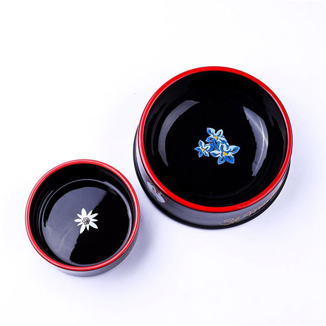 Charlie Exclusive Use Black Ceramic Pet Feeder Tigela de cerâmica para cães