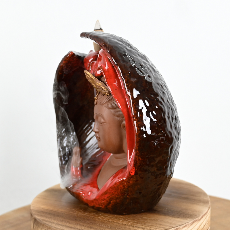 Fabricante de vendas diretas de cerâmica Guanyin Cachoeira Queimador de incenso de refluxo