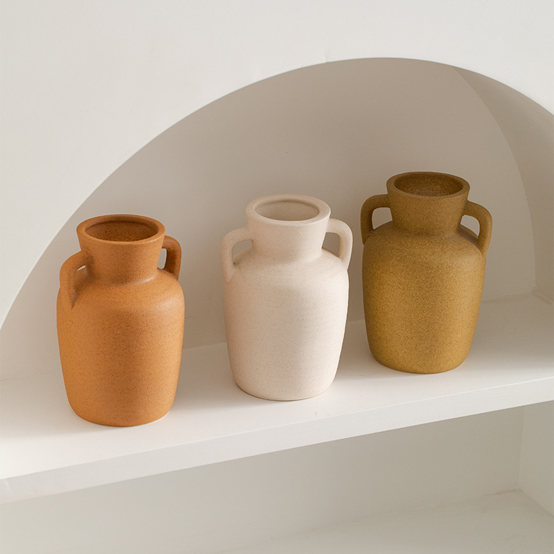 Branco marrom, leitoso, verde claro, vaso de porcelana Ornamentos de desktop de decoração de porcelana vaso de cerâmica