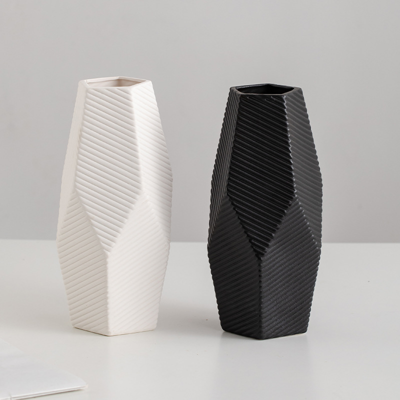 Vaso de piso de porcelana minimalista moderno - várias cores, preto envidraçado, branco, etc.