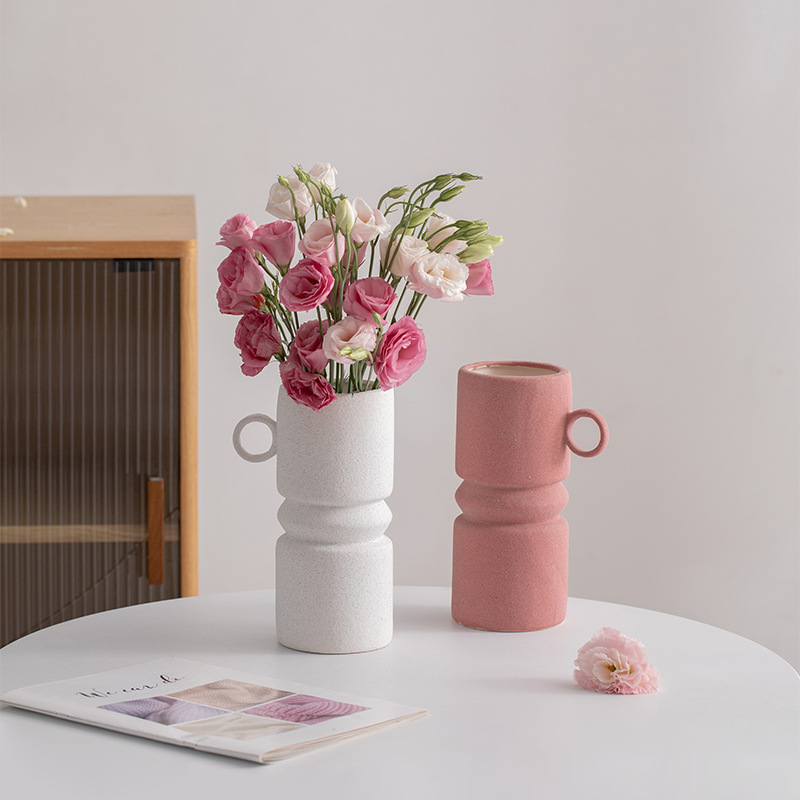 Aceitando processamento personalizado de várias cores e estilos rosa 、 Vasos de cerâmica em preto e branco