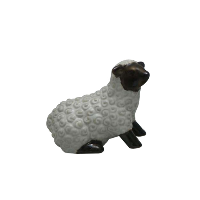 Ornamentos de cerâmica de estátua de ovelha branca