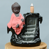 Cascata de cone de incenso cerâmico vermelho pequeno Buda refluxo queimador de incenso