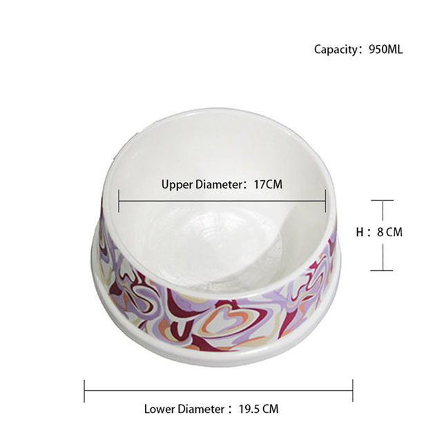 Estilo ósseo Pegadas de cachorro tigela de água tigela de grão adorável produtos para animais tigela única tigela de cerâmica