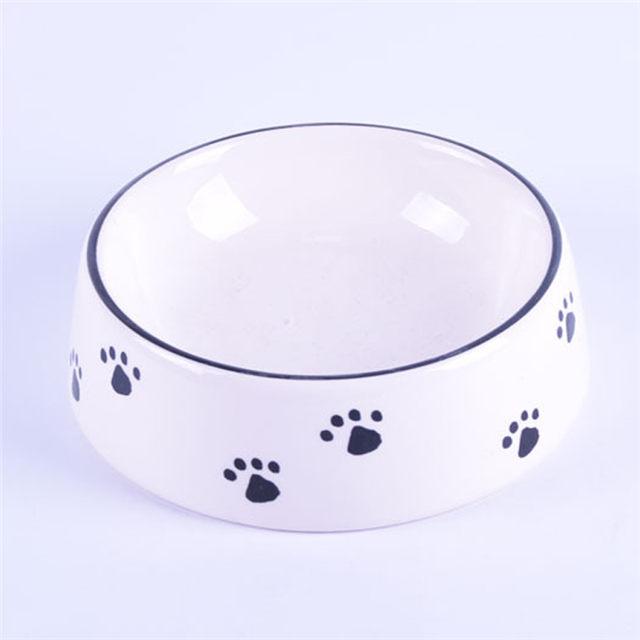 Alimentador de cerâmica branco de uso exclusivo Lola Tigela de cerâmica para cães