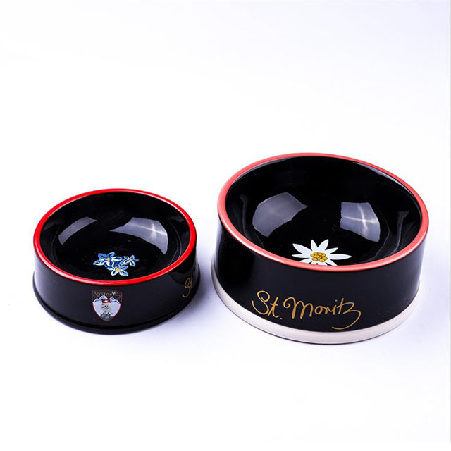 Charlie Exclusive Use Black Ceramic Pet Feeder Tigela de cerâmica para cães