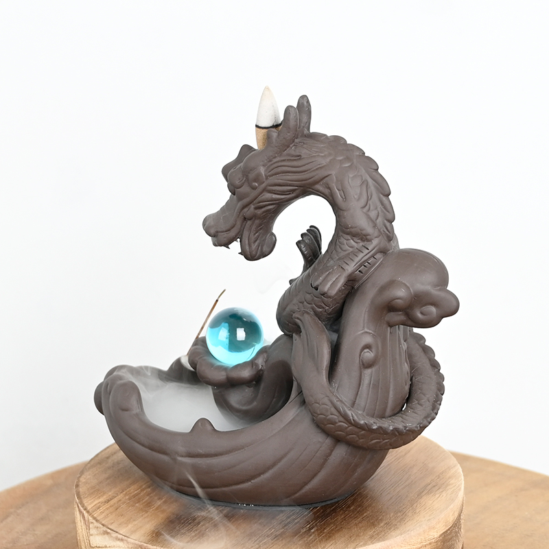 Dragão de cerâmica Incenso do queimador de dragão cerâmico Dragão Cachoeira Rodoflow Incense queimador de queimador de queimador de queimador