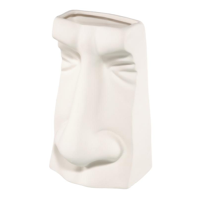 Olho, orelha, boca, nariz de design vaso de cerâmica porcelana feita vaso de flores