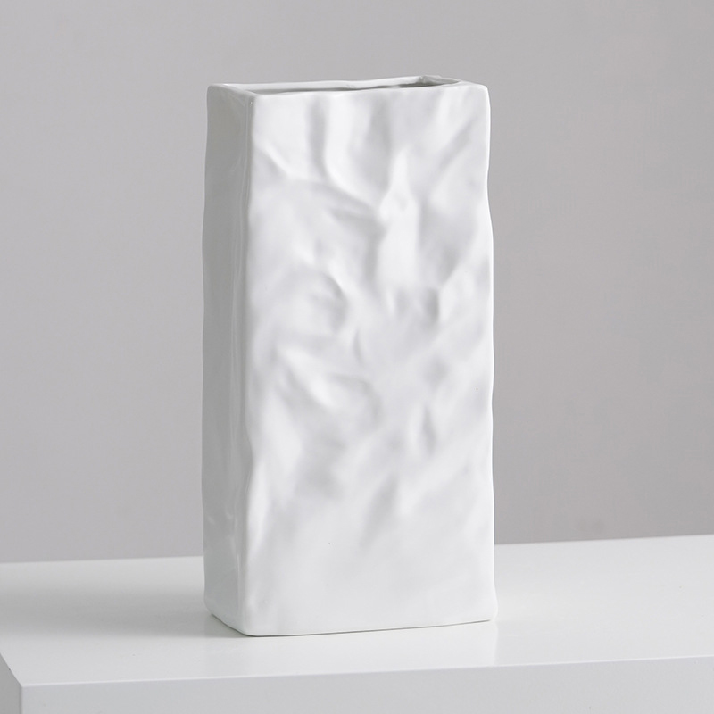 Vaso de cerâmica de decoração de design quadrado