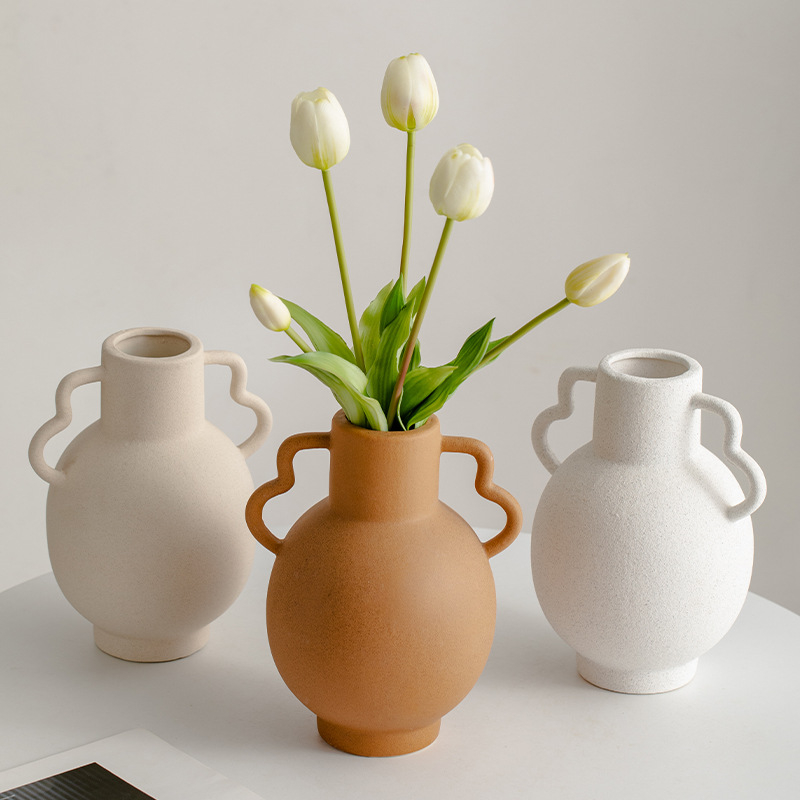 Recipiente de vaso de porcelana de decoração para desktop para arranjo de flores vaso de cerâmica