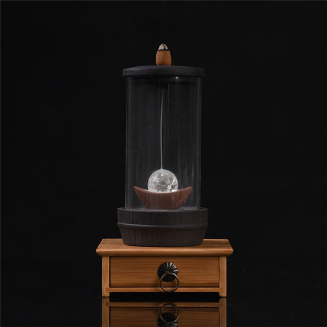 Tampa acrílica LED luzes coloridas Cachoeira Backflow Incenso smog Queimador de incenso de cerâmica