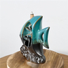  Blue Ceramic Fish Cachowflow Backfense Burner Ornament Waterfall Backflow Incense Cone