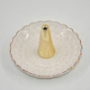 Chassi de flores estilo cone dourado bandeja de joias em cerâmica suporte para anel