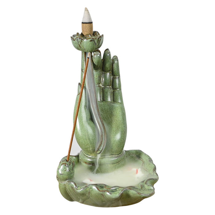 Queimador de incenso de buda em cerâmica New Style Glaze Blue Blue 