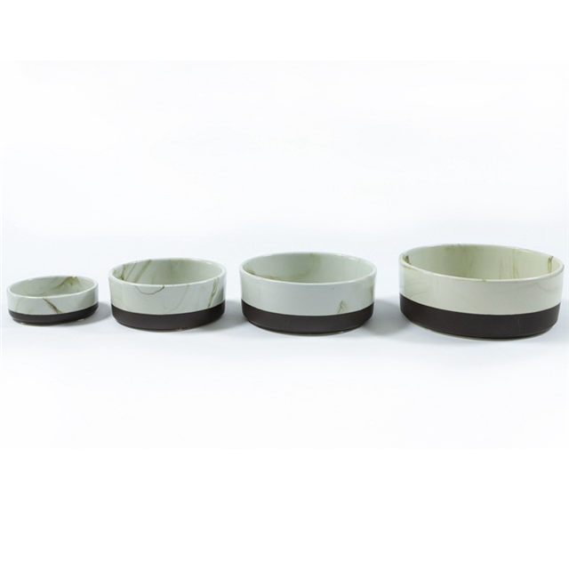 Mármore Textura Natural Cerâmica Pet Dog Food Bowl Tigela Água Tigela Cerâmica Tigela Tigela Única