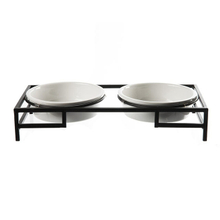 Tigela para cães de estimação Tigela para gatos Mesa de jantar com estrutura de ferro Tigela dupla Tigela para cachorro de cerâmica Tigela para comida Tigela para comida para gatos Tigela para água para animais de estimação