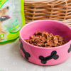com Osso Estilo Impressão Circular Cerâmica Alimentador de Cães Rosa Cerâmica Alimentador de Animais de Estimação Tigela de Cerâmica
