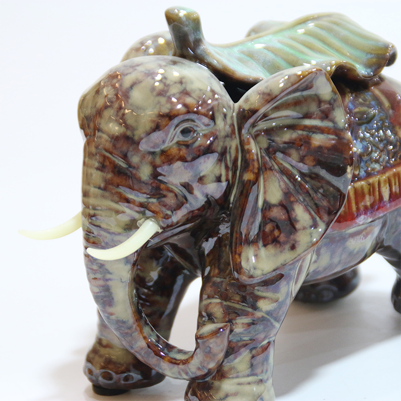 Decoração de mesa de elefante de cerâmica vintage para casa