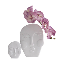 Projeto de múltiplas expressões faciais vaso de cerâmica branca decoração em casa, vaso de flor de porcelana