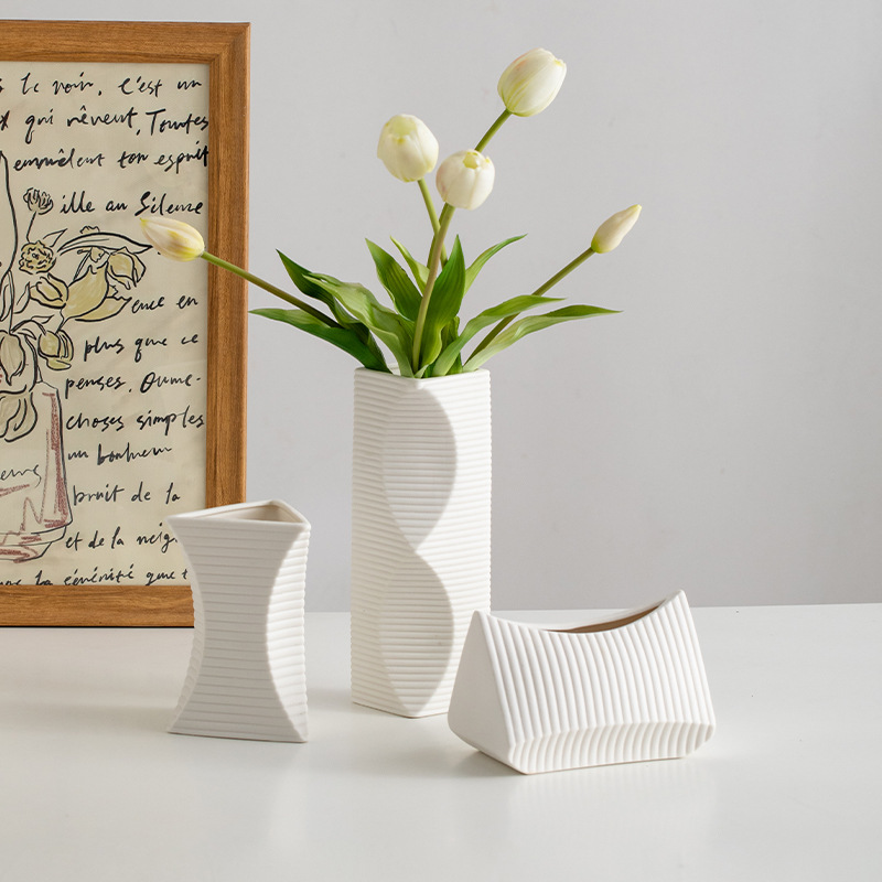Vaso de piso de porcelana minimalista moderno - várias cores, preto envidraçado, branco, etc.