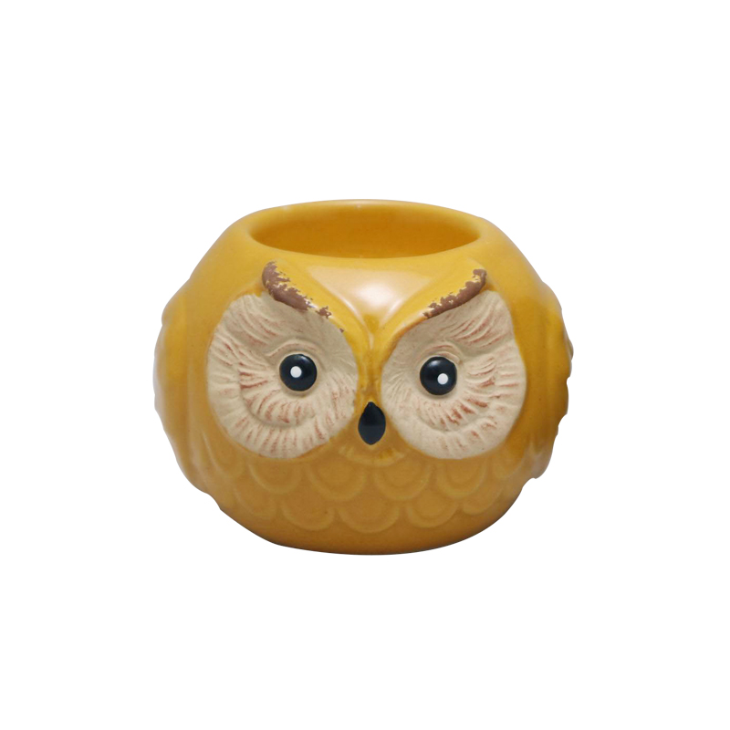 Conjunto de suporte de vela de cerâmica coruja 3d, suporte de luz de chá animal, porcelana vitrificada, suporte votivo, decoração de casa