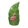 Folhas de coco verde em cerâmica vaso estilo alívio vaso flamingo