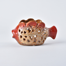 Red Fish Style Design Tigela de frutas de cerâmica Tigela de fios de cerâmica, tigela de fios, tigela de tricô, tigela de crochê, tigela de fios azul claro, feito sob encomenda