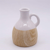 Grão de madeira do vaso de tabela simples da forma da decoração home com o vaso cerâmico do punho