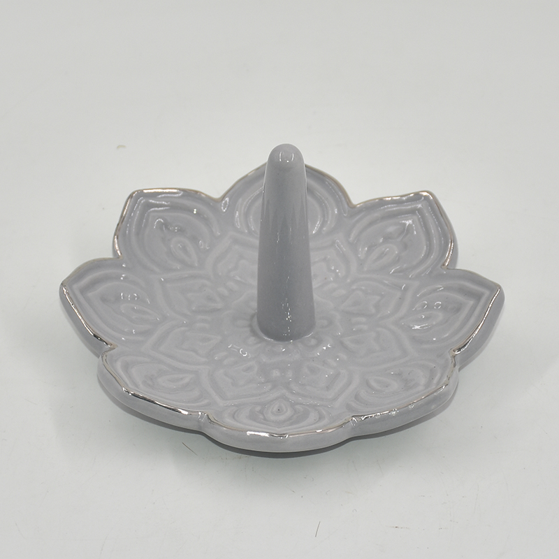 Suporte de anel de bandeja de joias de cerâmica com design estilo guarda-chuva
