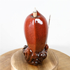 Red Cerâmica de Lótus Folha Estátua Cachoeira Cachoeira Borno Incenso Burner