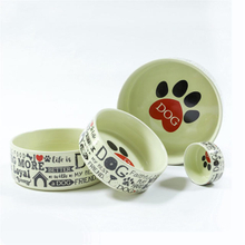Pegadas de cão Tigela de água Tigela de grão Produtos encantadores para animais de estimação Tigela de cerâmica única tigela