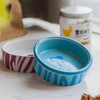 Tigela Bottom Dog Footprints Circular Azul Cerâmica Dog Bowl Cerâmica Pet Feeder