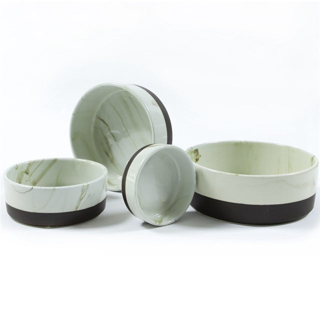 Mármore Textura Natural Cerâmica Pet Dog Food Bowl Tigela Água Tigela Cerâmica Tigela Tigela Única