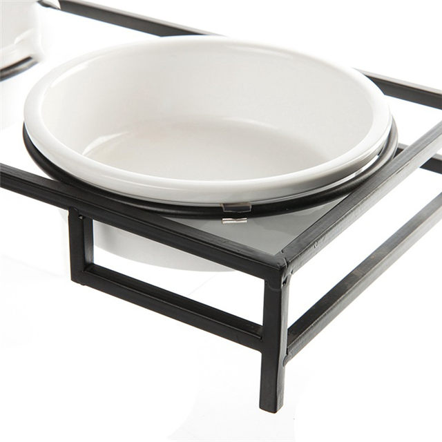 Tigela para cães de estimação Tigela para gatos Mesa de jantar com estrutura de ferro Tigela dupla Tigela para cachorro de cerâmica Tigela para comida Tigela para comida para gatos Tigela para água para animais de estimação